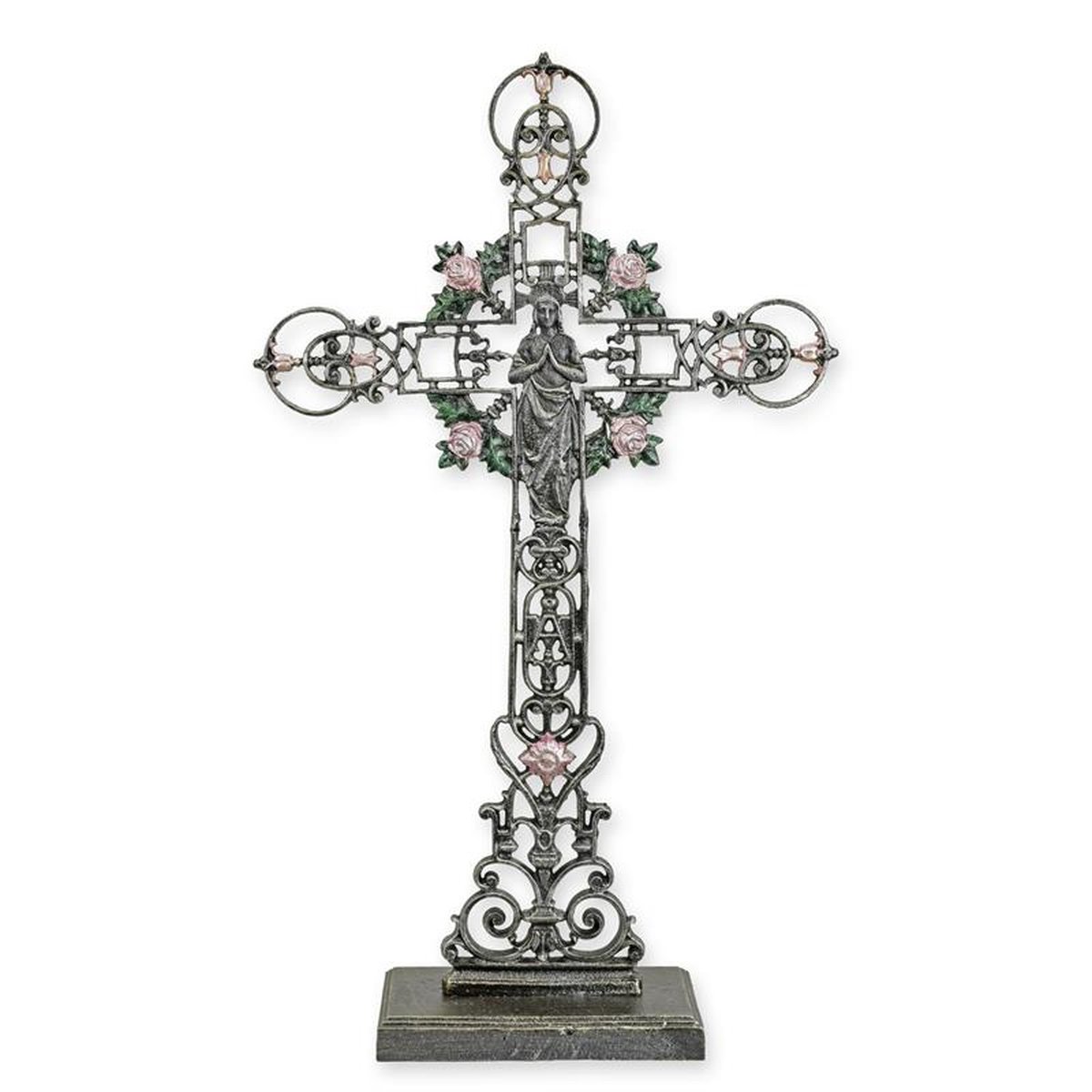 A CAST IRON MARY OF THE ROSES" CROSS"