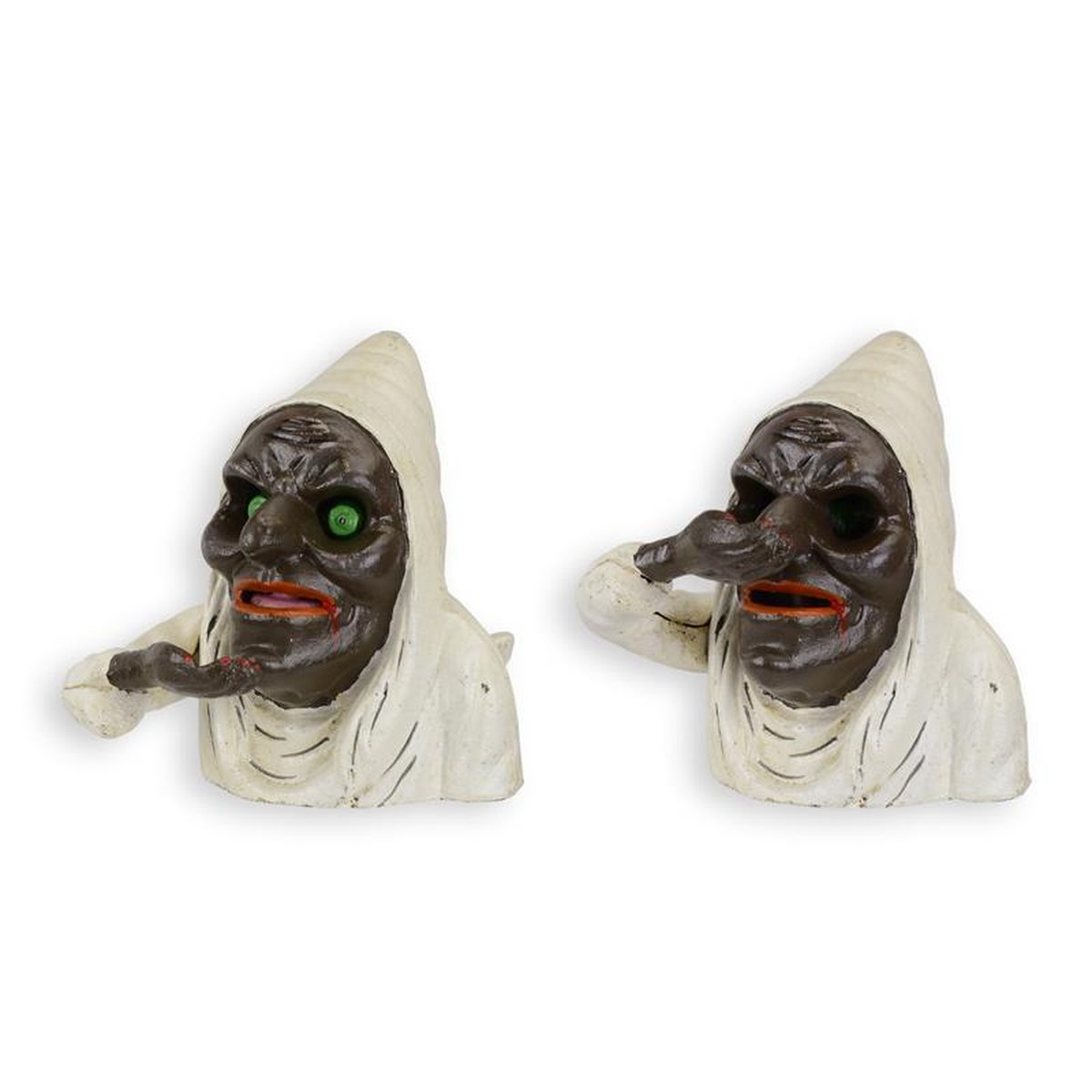 A CAST IRON MECHANICAL WITCH MONEY BANK