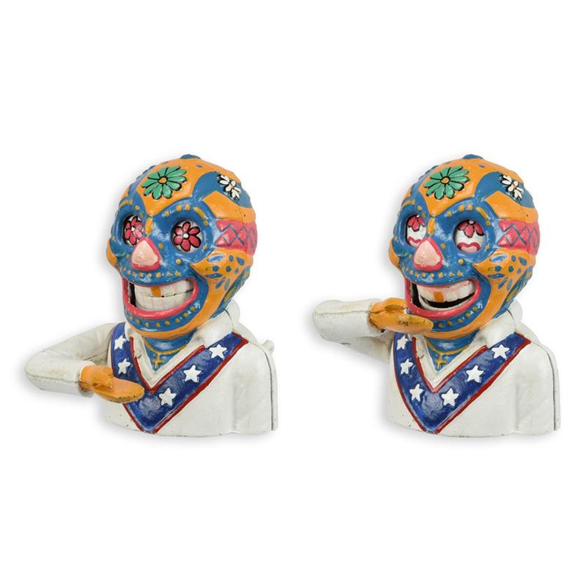 A CAST IRON MEXICAN WRESTLER BANK