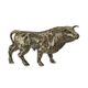 A CAST IRON MONEY BANK SHAPED AS A BULL
