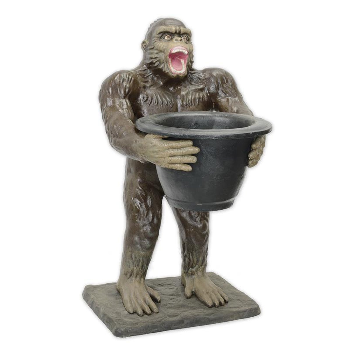 A CAST IRON MONKEY PLANTER