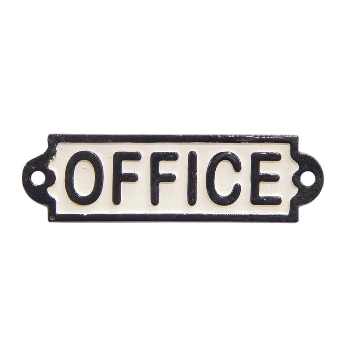 A CAST IRON OFFICE" PLAQUE"