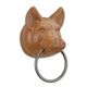 A CAST IRON PIG HEAD TOWEL HOLDER - BROWN