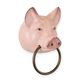 A CAST IRON PIG HEAD TOWEL HOLDER - PINK