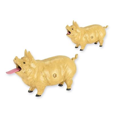 A CAST IRON PIGGY BANK