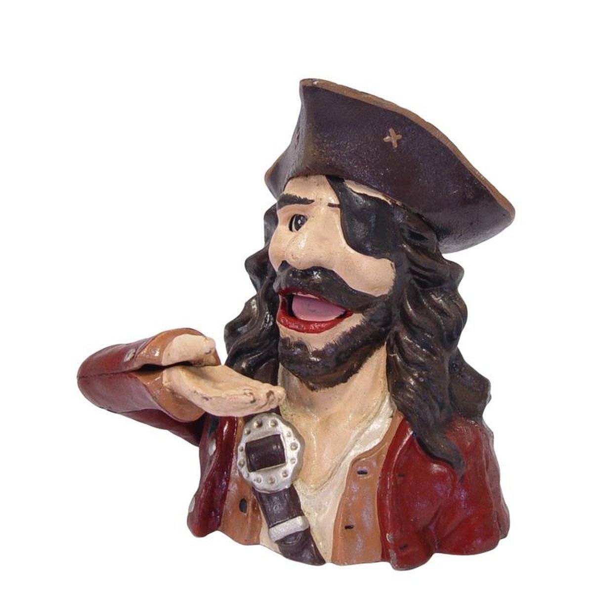 A Cast Iron Pirate Mechanical Bank