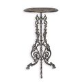A CAST IRON PLANT TABLE - ANTIQUE SILVER