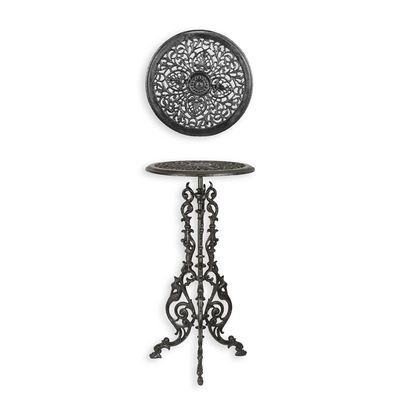 A CAST IRON PLANT TABLE - BLACK