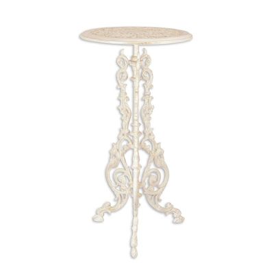A CAST IRON PLANT TABLE - WHITE (PACKED AND READY TO SHIP)