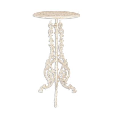 A CAST IRON PLANT TABLE - WHITE (PACKED AND READY TO SHIP)