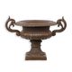 A CAST IRON PLANTER, BROWN