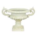 A CAST IRON PLANTER, WHITE
