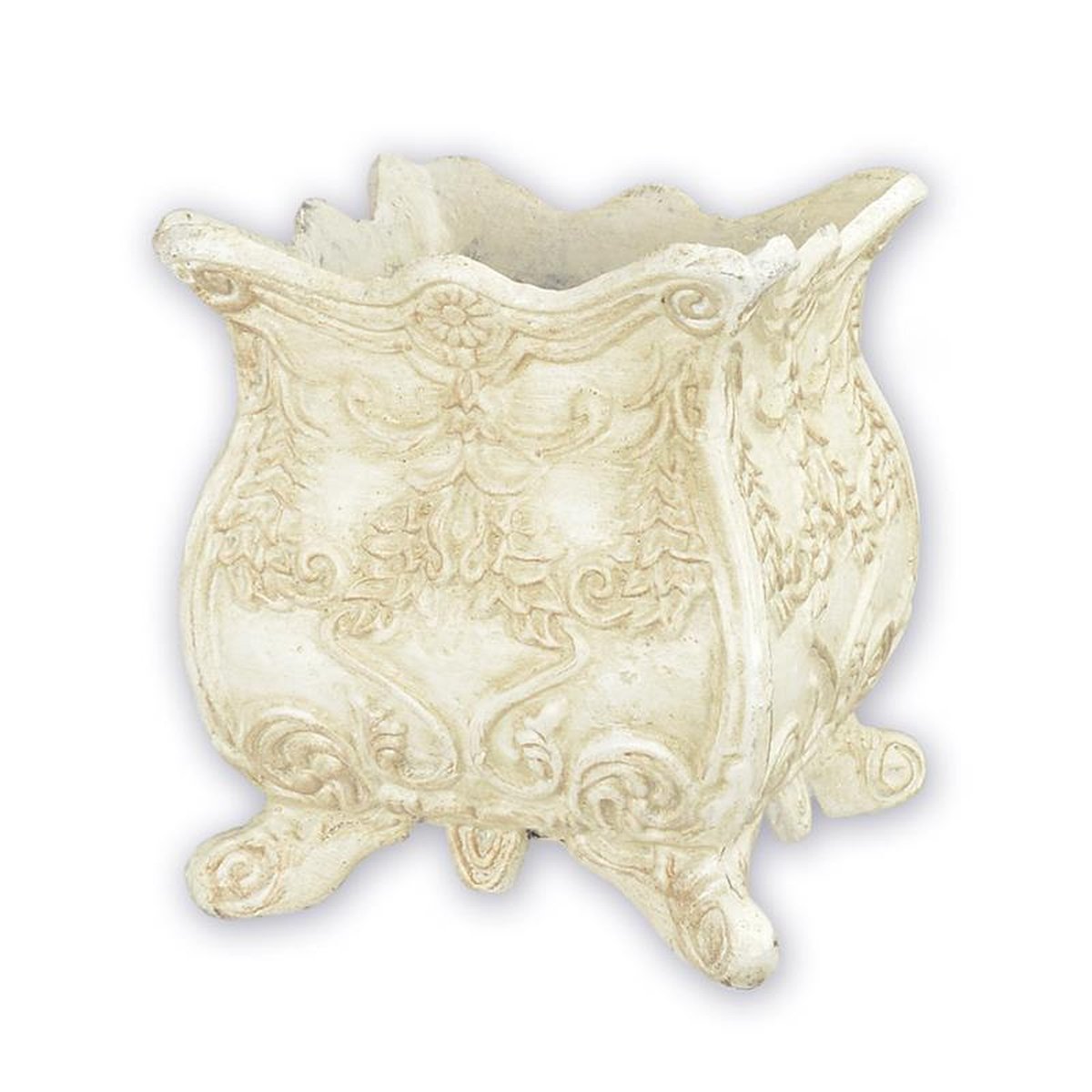 A CAST IRON PLANTER - WHITE