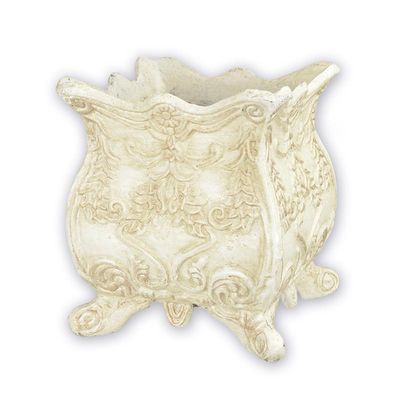 A CAST IRON PLANTER - WHITE