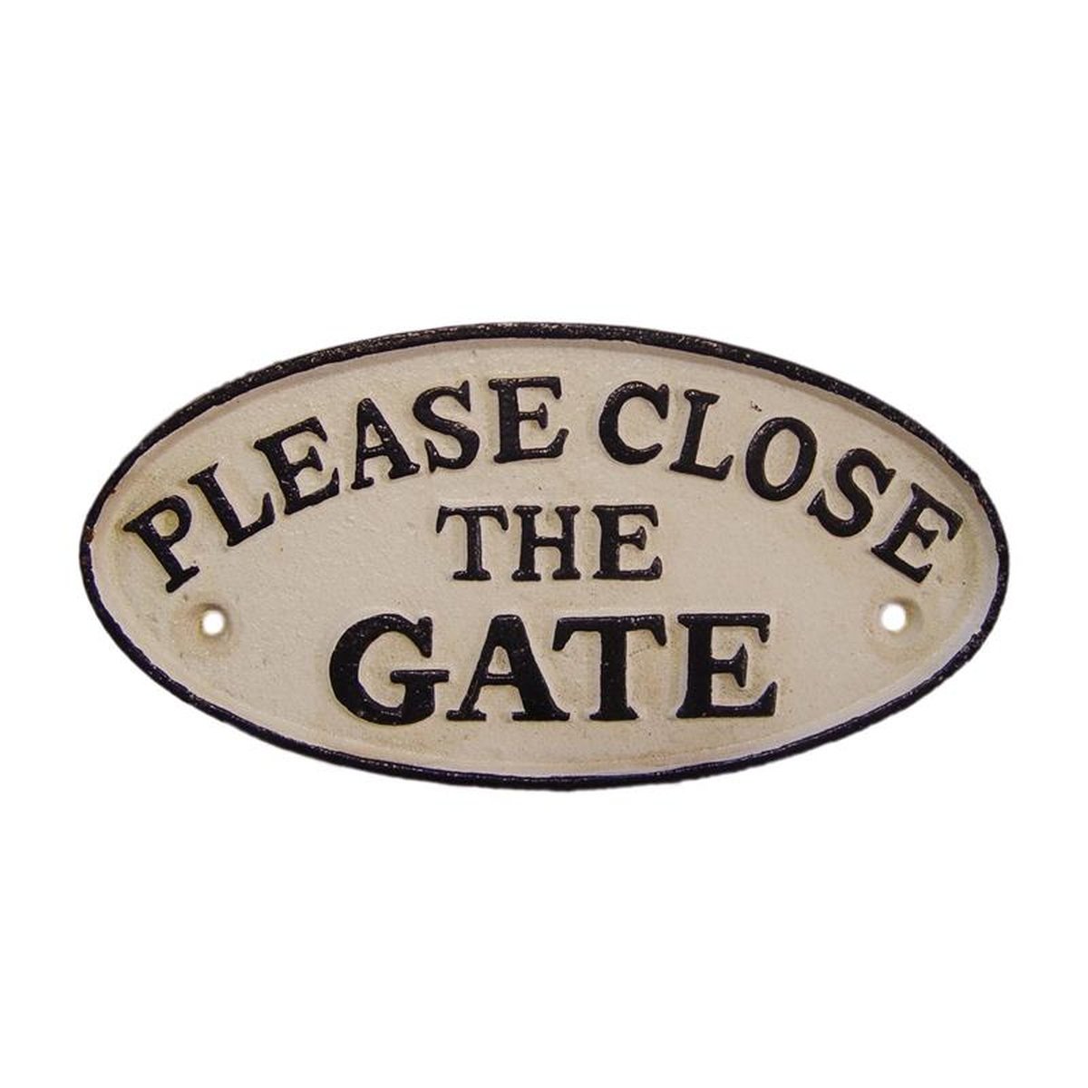 A CAST IRON PLEASE CLOSE THE GATE" PLAQUE"