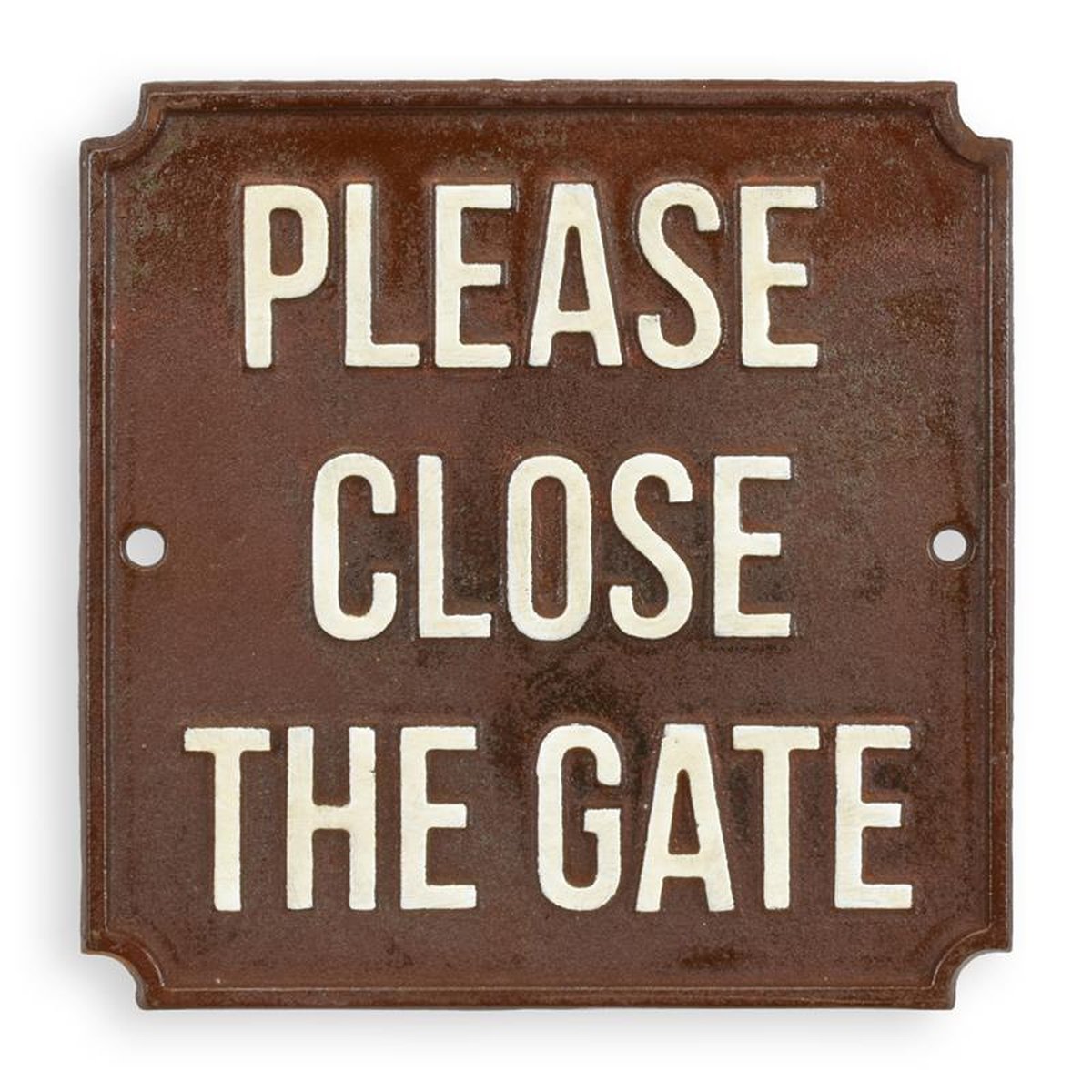 A CAST IRON PLEASE CLOSE THE GATE" PLAQUE"
