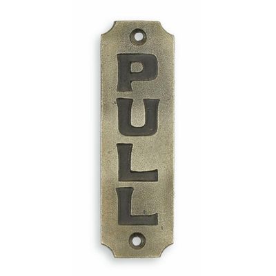 A CAST IRON PULL" PLAQUE"