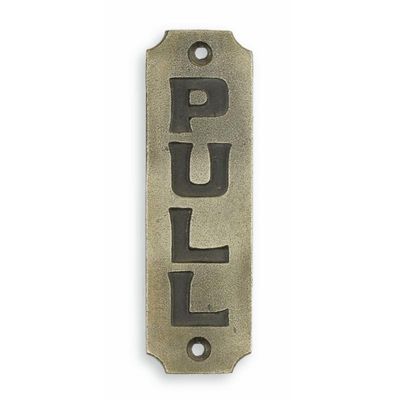 A Cast Iron Pull" Plaque"