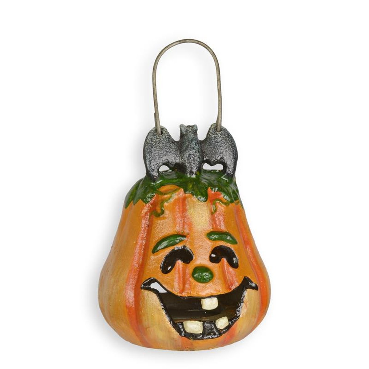 A CAST IRON PUMPKIN TEA LIGHT HOLDER