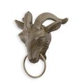 A CAST IRON RAM HEAD TOWEL HOLDER