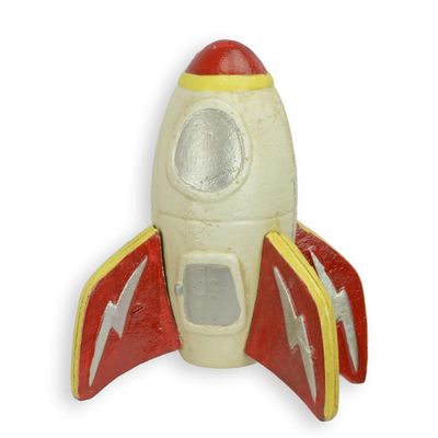 A CAST IRON ROCKET BANK