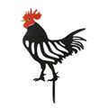 A CAST IRON ROOSTER SILHOUETTE GARDEN STAKE