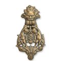A CAST IRON SATYR AND PUTTI DOOR KNOCKER
