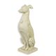 A CAST IRON SCULPTURE OF A SITTING GREYHOUND ON BASE