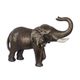 A CAST IRON SCULPTURE OF AN ELEPHANT, BRONZE COLOR