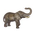 A CAST IRON SCULPTURE OF AN ELEPHANT