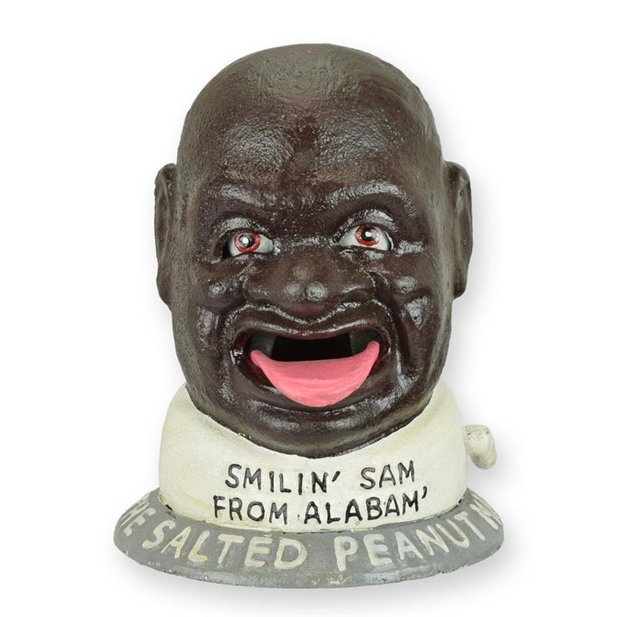 A CAST IRON SMILIN' SAM MECHANICAL BANK