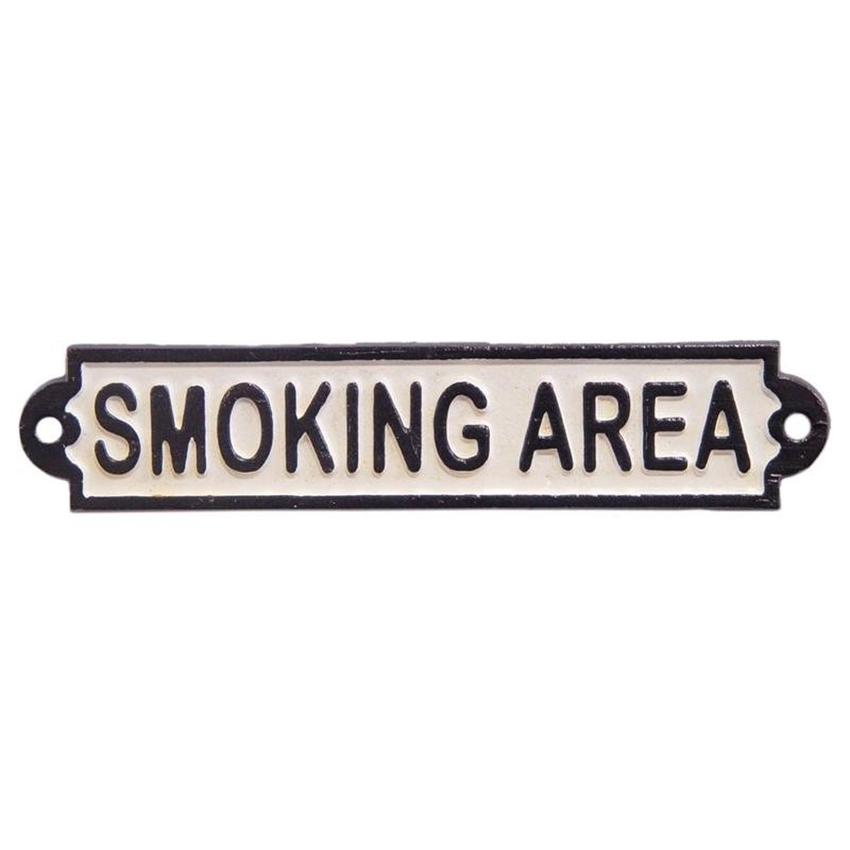 A Cast Iron Smoking Area" Plaque"