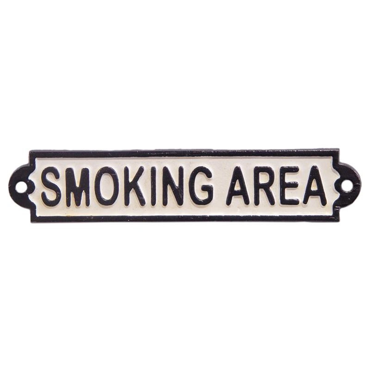 A CAST IRON SMOKING AREA" PLAQUE"