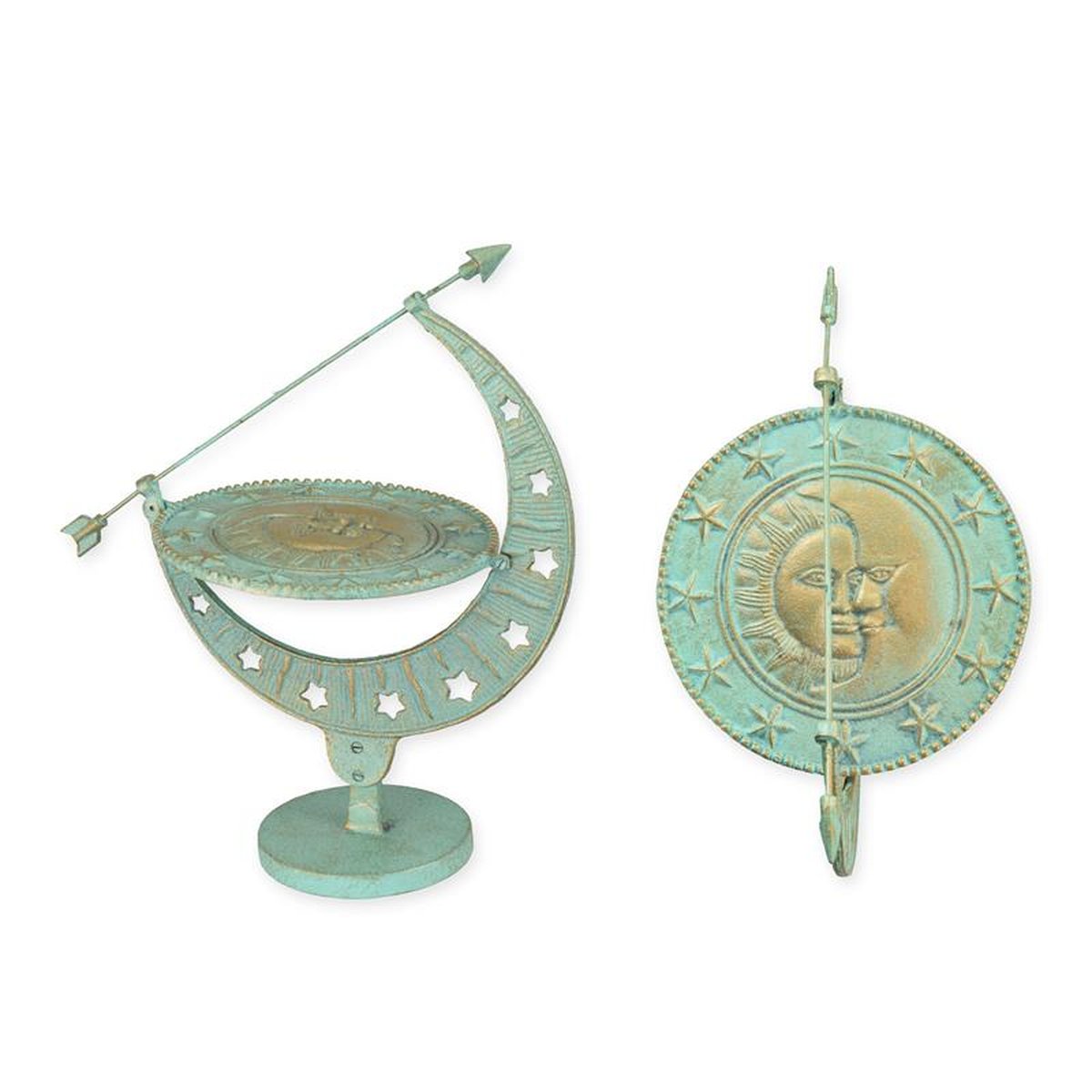 A CAST IRON SUNDIAL ON STAND