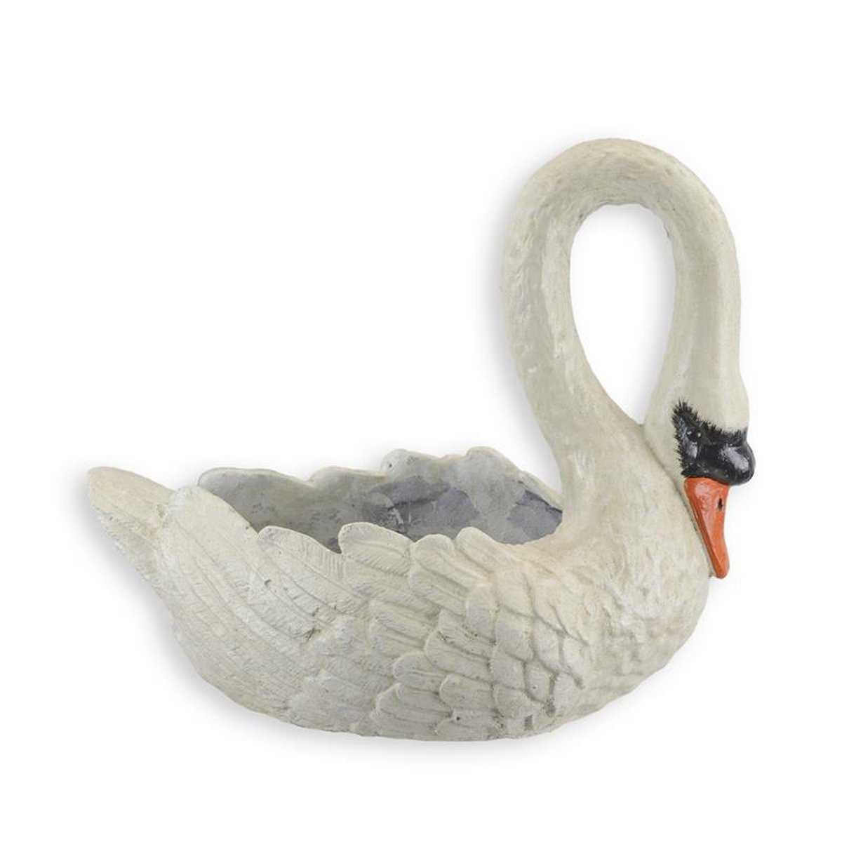 A CAST IRON SWAN PLANTER