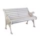 A CAST IRON TWO SEATER GARDEN BENCH
