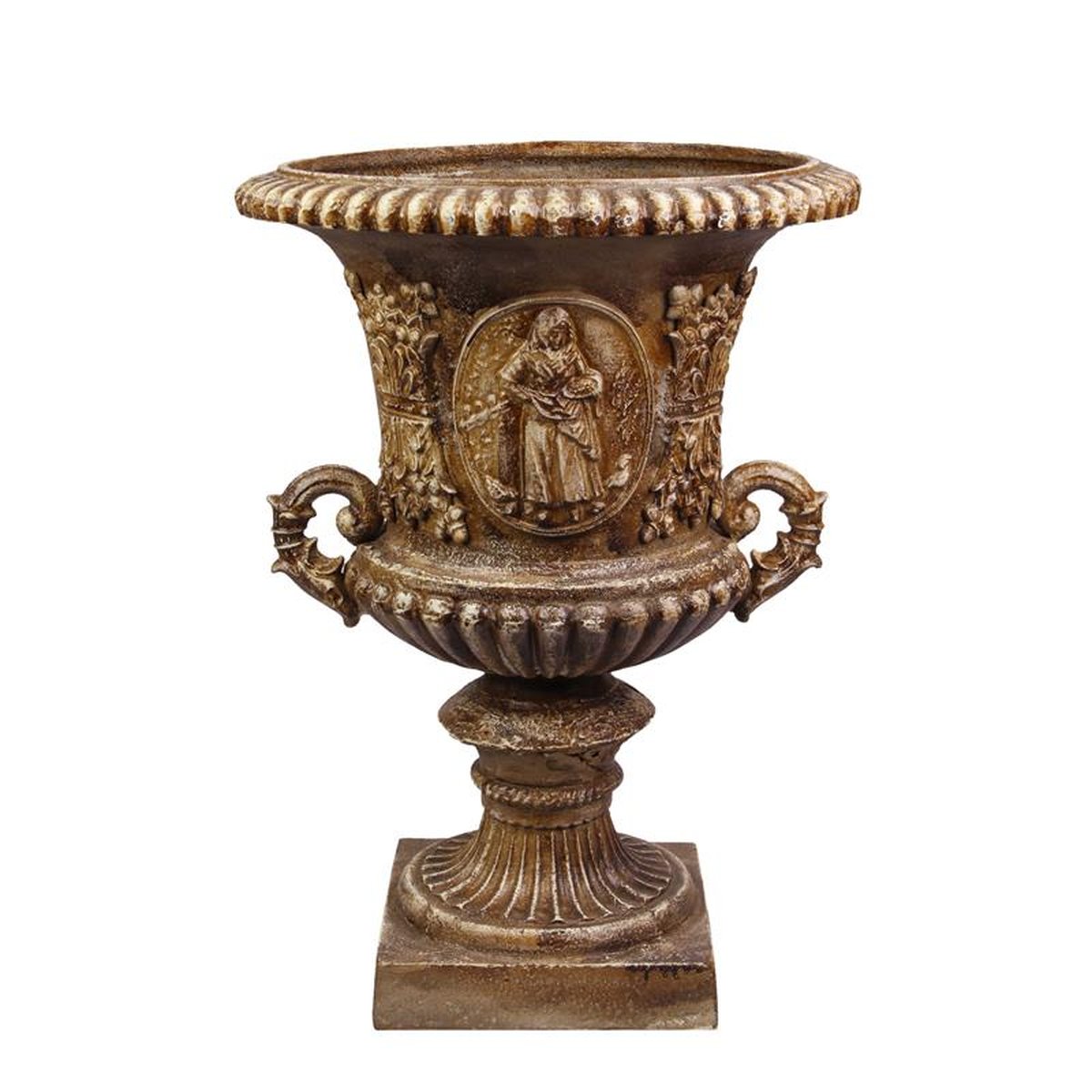 A CAST IRON URN