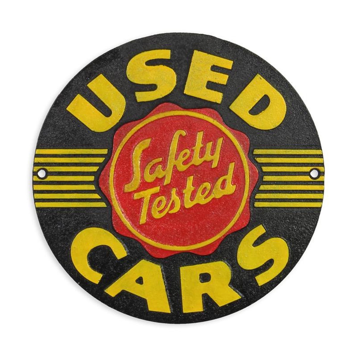 A CAST IRON USED CARS" PLAQUE"