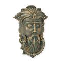 A CAST IRON VIKING FACE DOOR KNOCKER