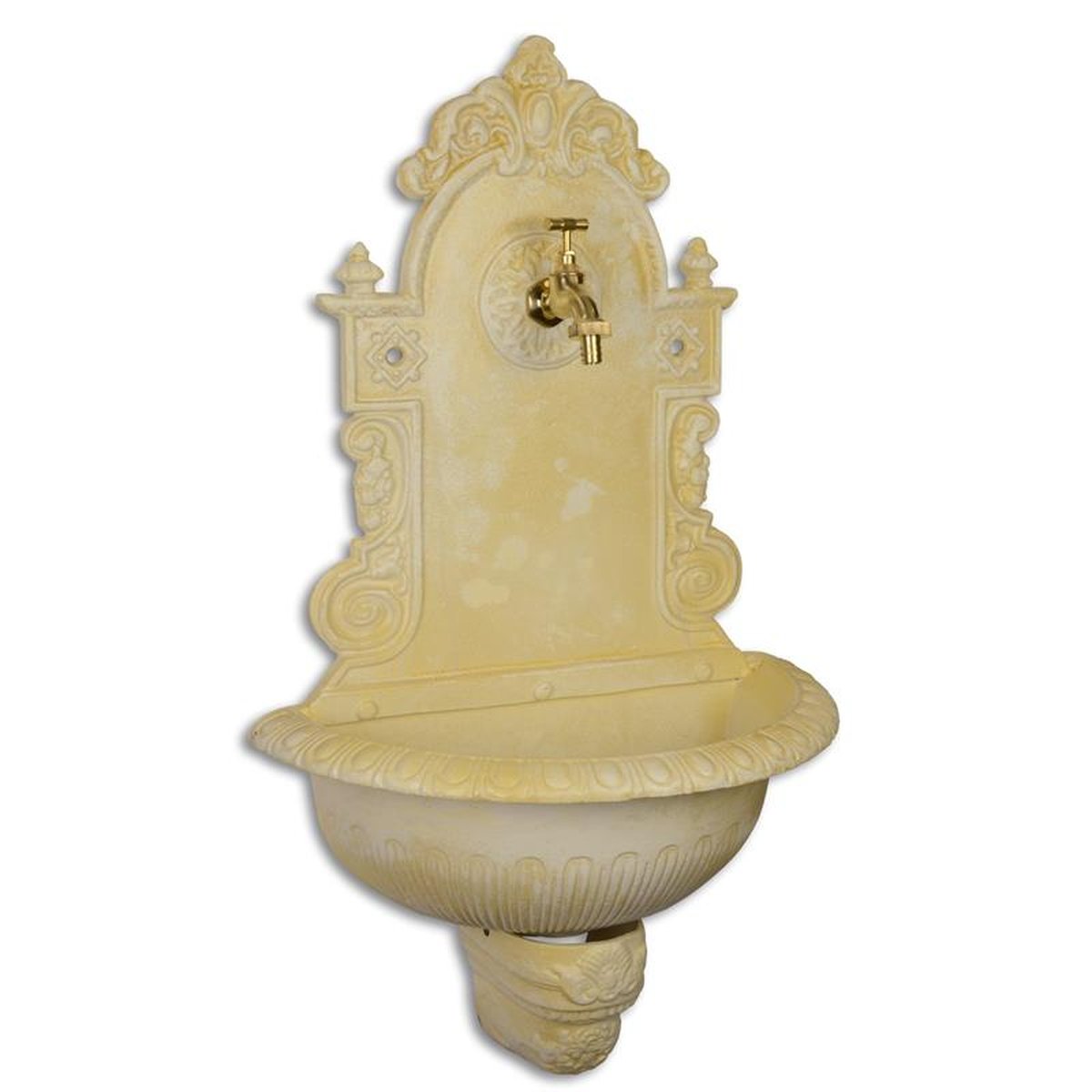 A CAST IRON WALL FOUNTAIN