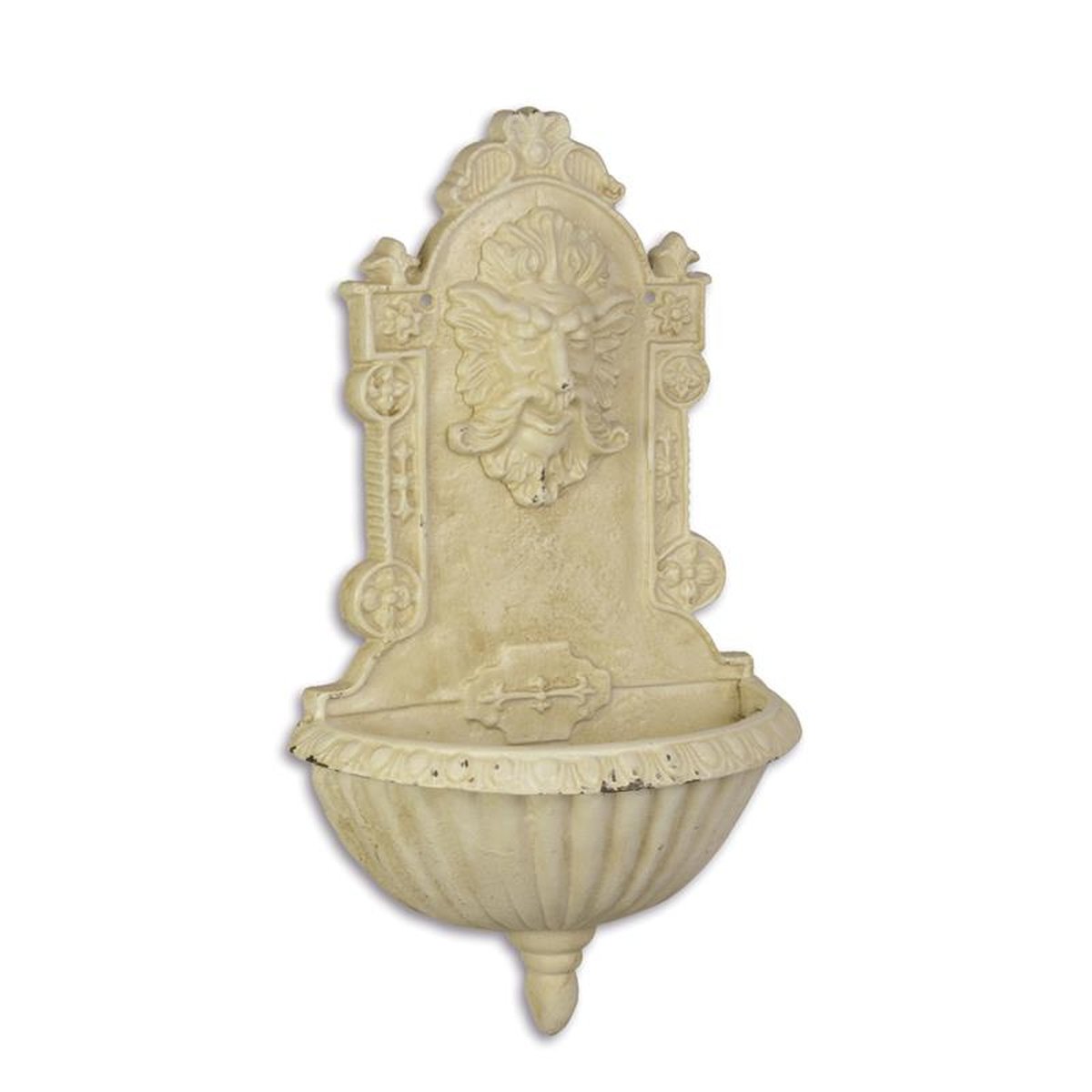 A CAST IRON WALL FOUNTAIN