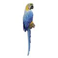 A CAST IRON WALL MOUNT BLUE AND YELLOW MACAW