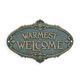 A CAST IRON WARMEST WELCOME" PLAQUE"