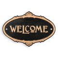 A CAST IRON WELCOME" PLAQUE -  BLACK & GOLD"