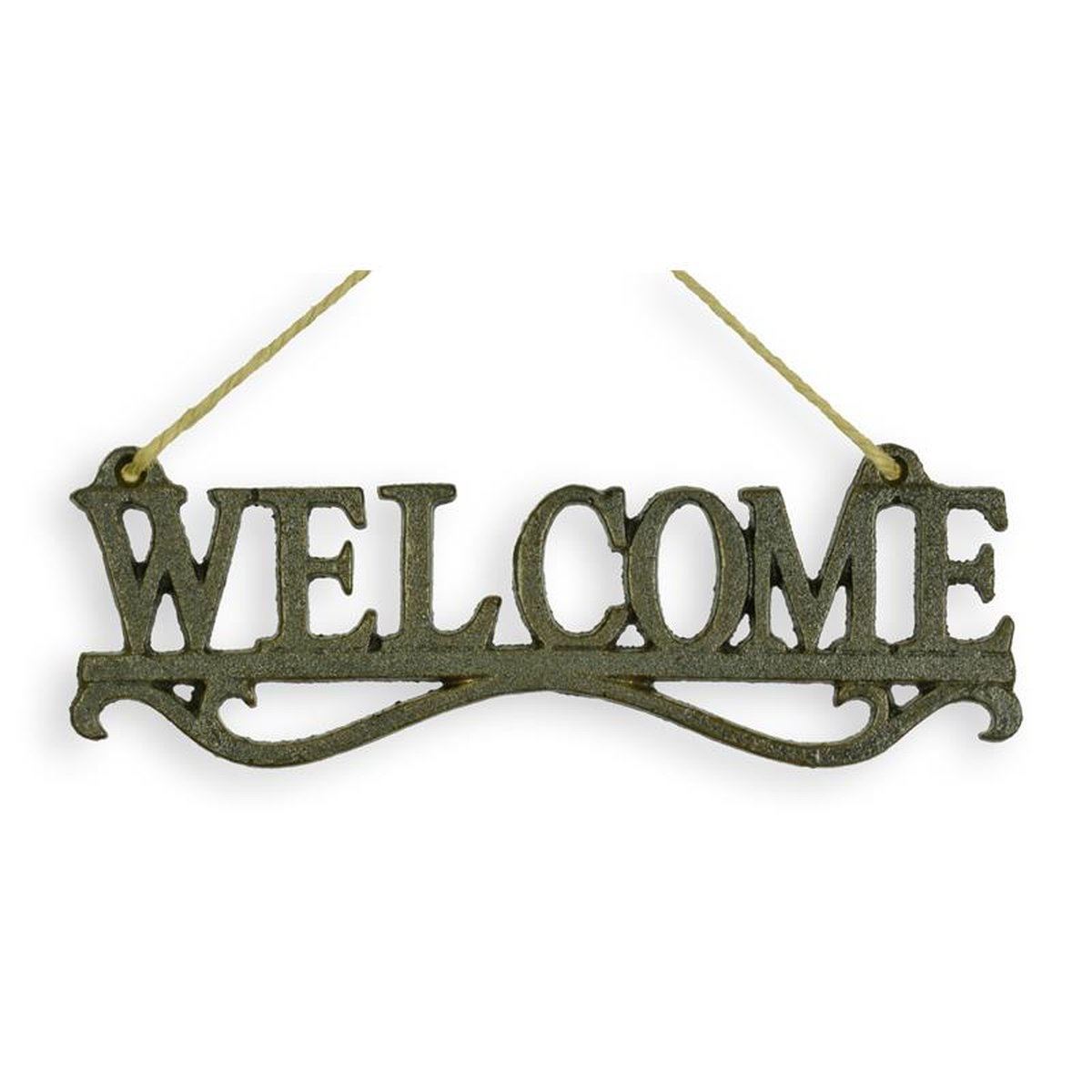 A CAST IRON WELCOME" SIGN"