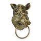A CAST IRON WILD BOAR HEAD TOWEL-HOLDER