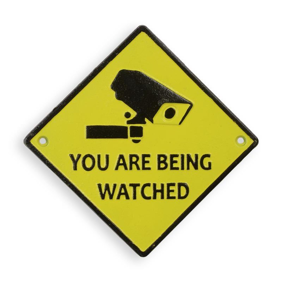 A CAST IRON YOU ARE BEING WATCHED" PLAQUE"
