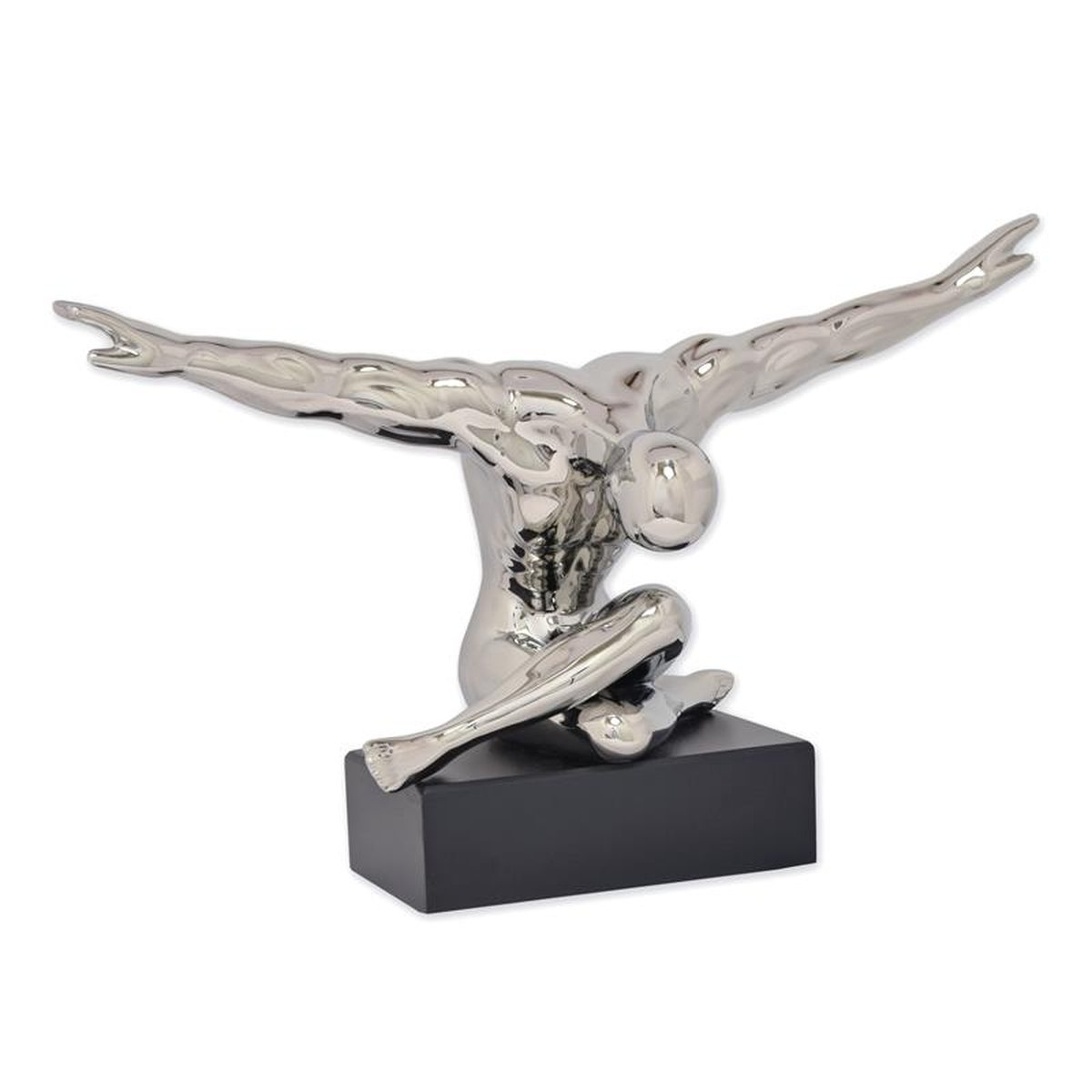 A CERAMIC FIGURINE OF A RECLINING MALE NUDE