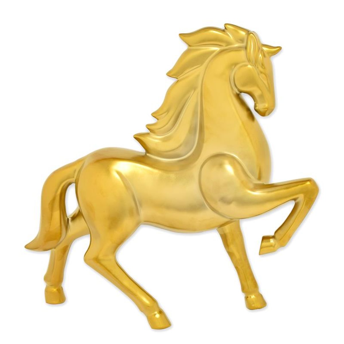 A CERAMIC FIGURINE OF A STALLION