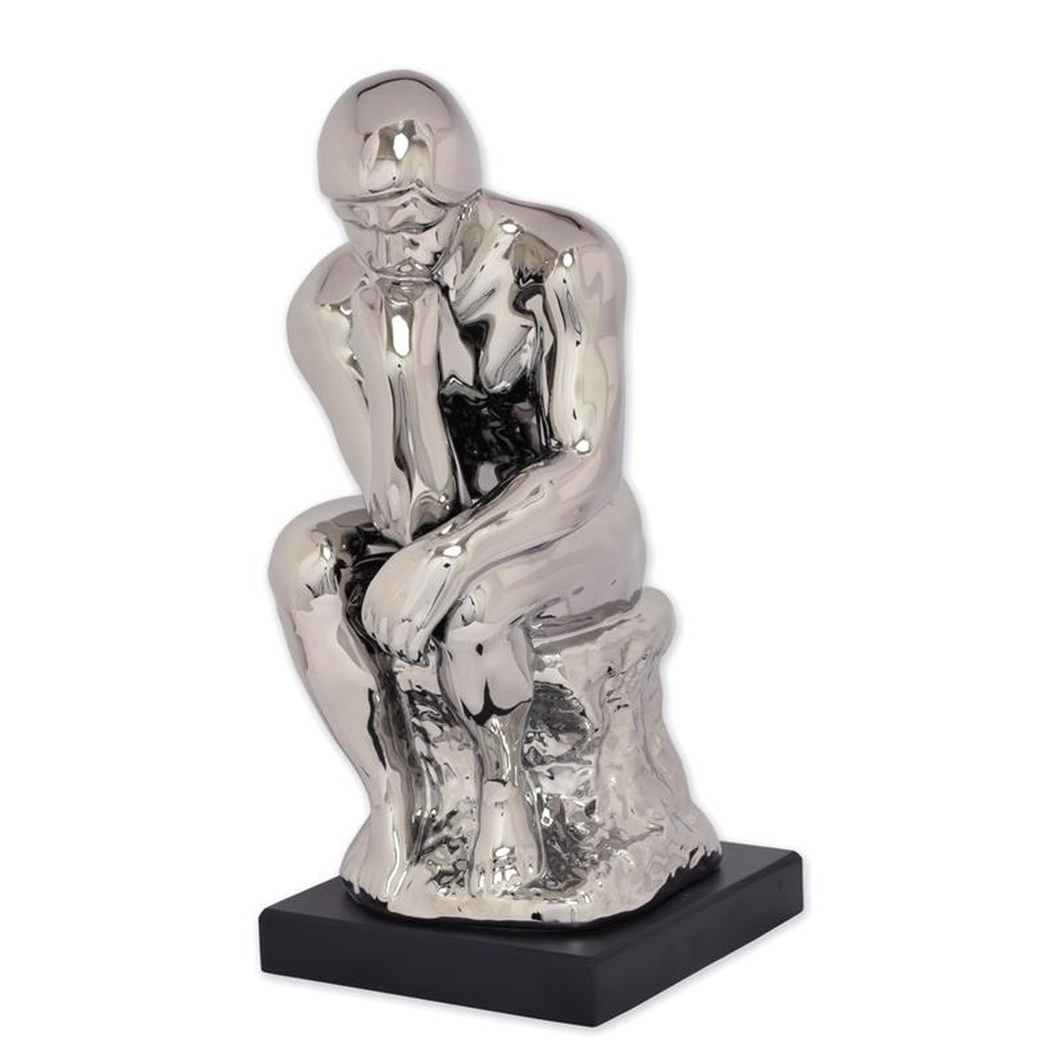 A CERAMIC FIGURINE OF THE THINKER